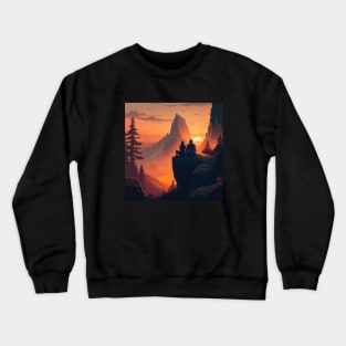 Mountain Hiking Sunset, Adventure Travel Couples Crewneck Sweatshirt